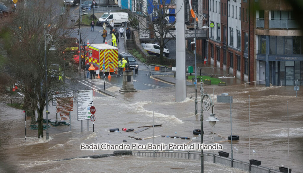 Badai Chandra Picu Banjir Parah di Irlandia, Ratusan Warga Dievakuasi