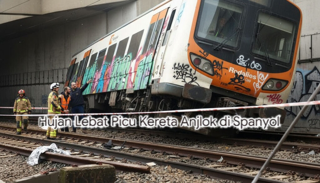 Kereta Komuter Anjlok DiSpanyol Tewaskan Masinis