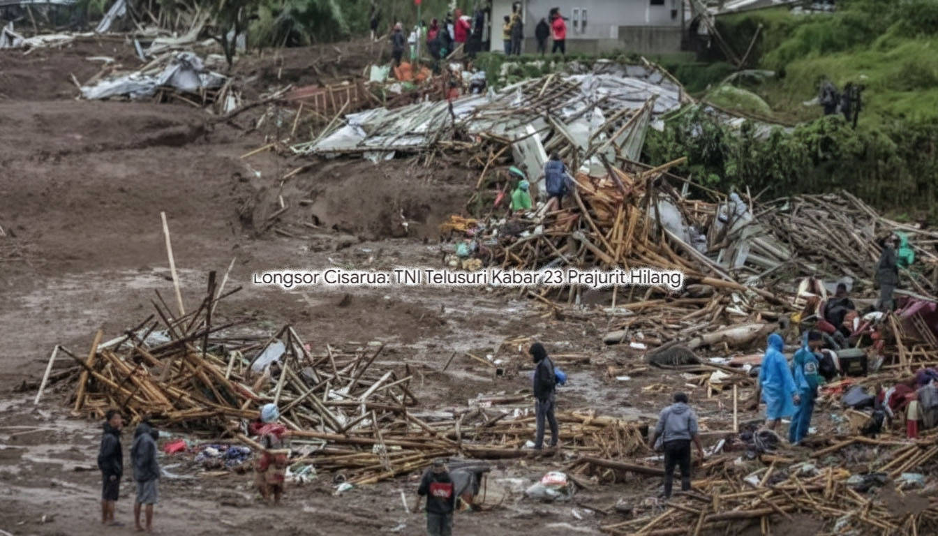 Kodam Siliwangi Telusuri Kabar 23 Prajurit Hilang dalam Longsor Cisarua