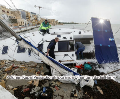 Badai Harry Hantam Malta, Puluhan Kapal Pesiar Porak Poranda