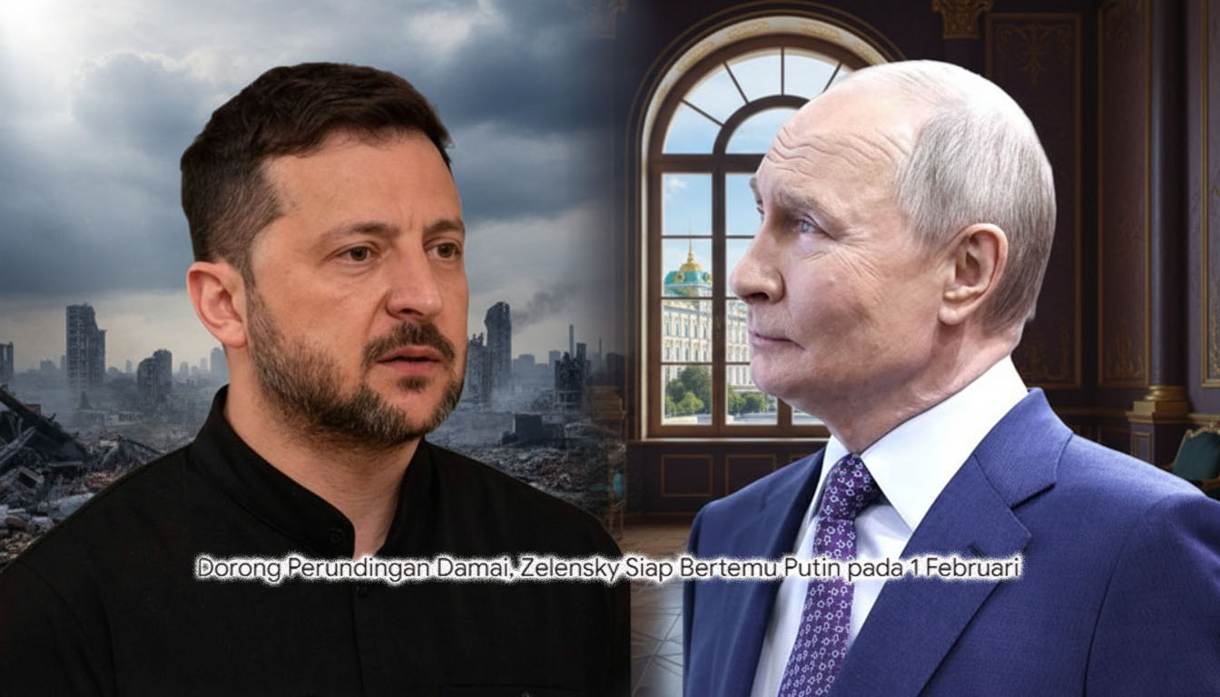 Puncak Diplomasi Damai: Zelensky Siap Bertatap Muka dengan Putin pada 1 Februari