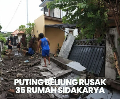 Puting Beliung Terjang Denpasar, Atap Berterbangan dan Tempat Ibadah Rusak