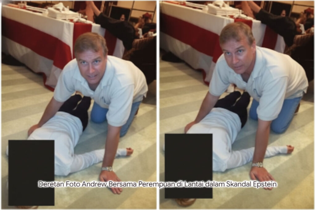 Deretan Foto Kontroversial: Andrew di Atas Perempuan di Lantai dalam Sorotan Skandal Epstein