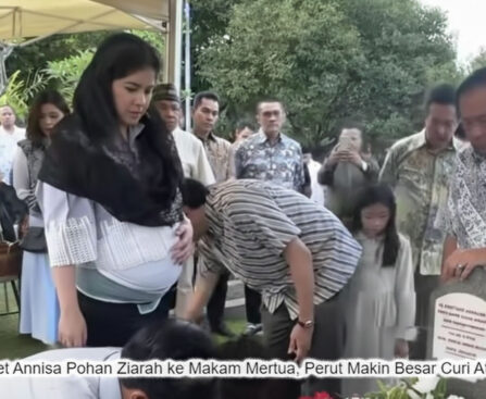 Potret Annisa Pohan Ziarah ke Makam Mertua, Baby Bomb Makin Curi Perhatian