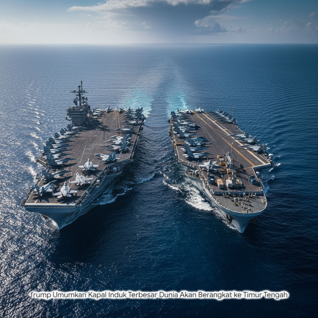 Trump Umumkan Kapal Induk Terbesar Dunia Segera Berlayar ke Timur Tengah: "Hari Buruk" Mengintai Iran