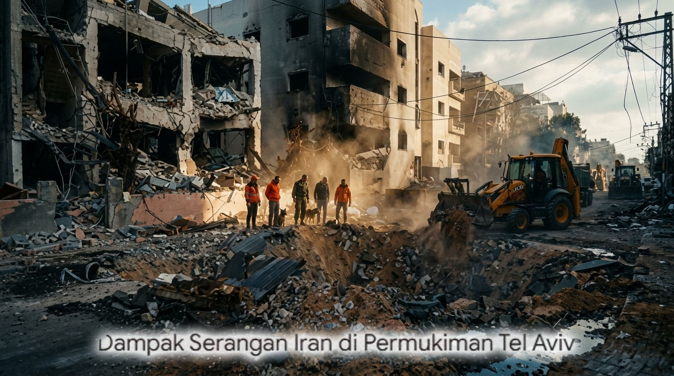 Dampak Serangan Iran di Permukiman Tel Aviv: Bangunan Hancur, Ratusan Warga Mengungsi