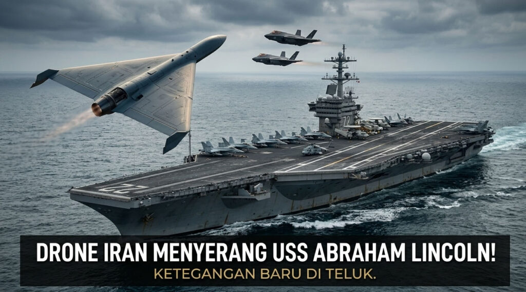 Drone Iran Hantam Kapal Induk USS Abraham Lincoln, Pentagon Bantah Keras, Armada AS Kabur 1.000 Km?
