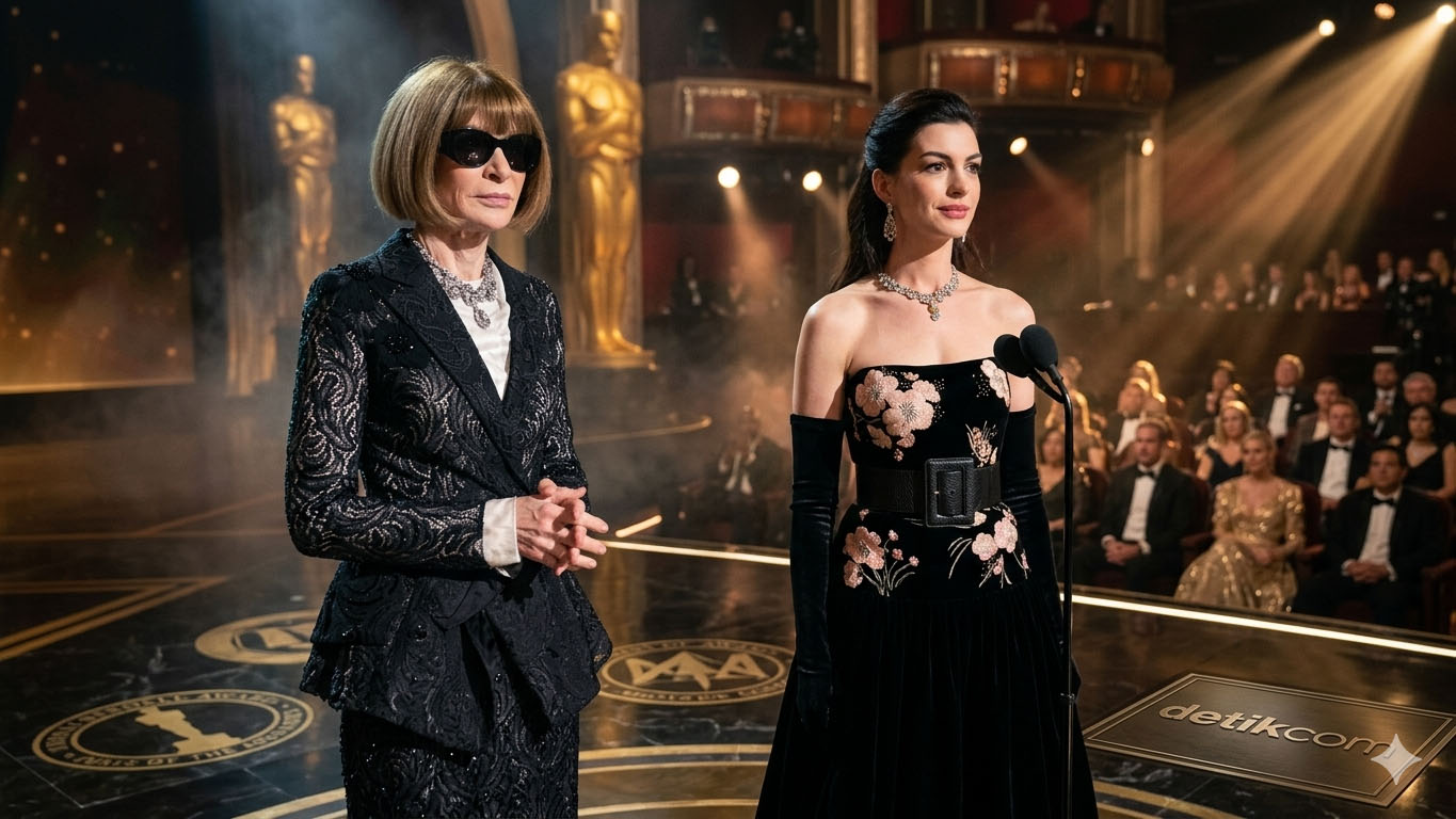 Momen Dingin Anna Wintour Cueki Anne Hathaway di Oscars, Bukannya Tersinggung Malah Bikin Ketawa!
