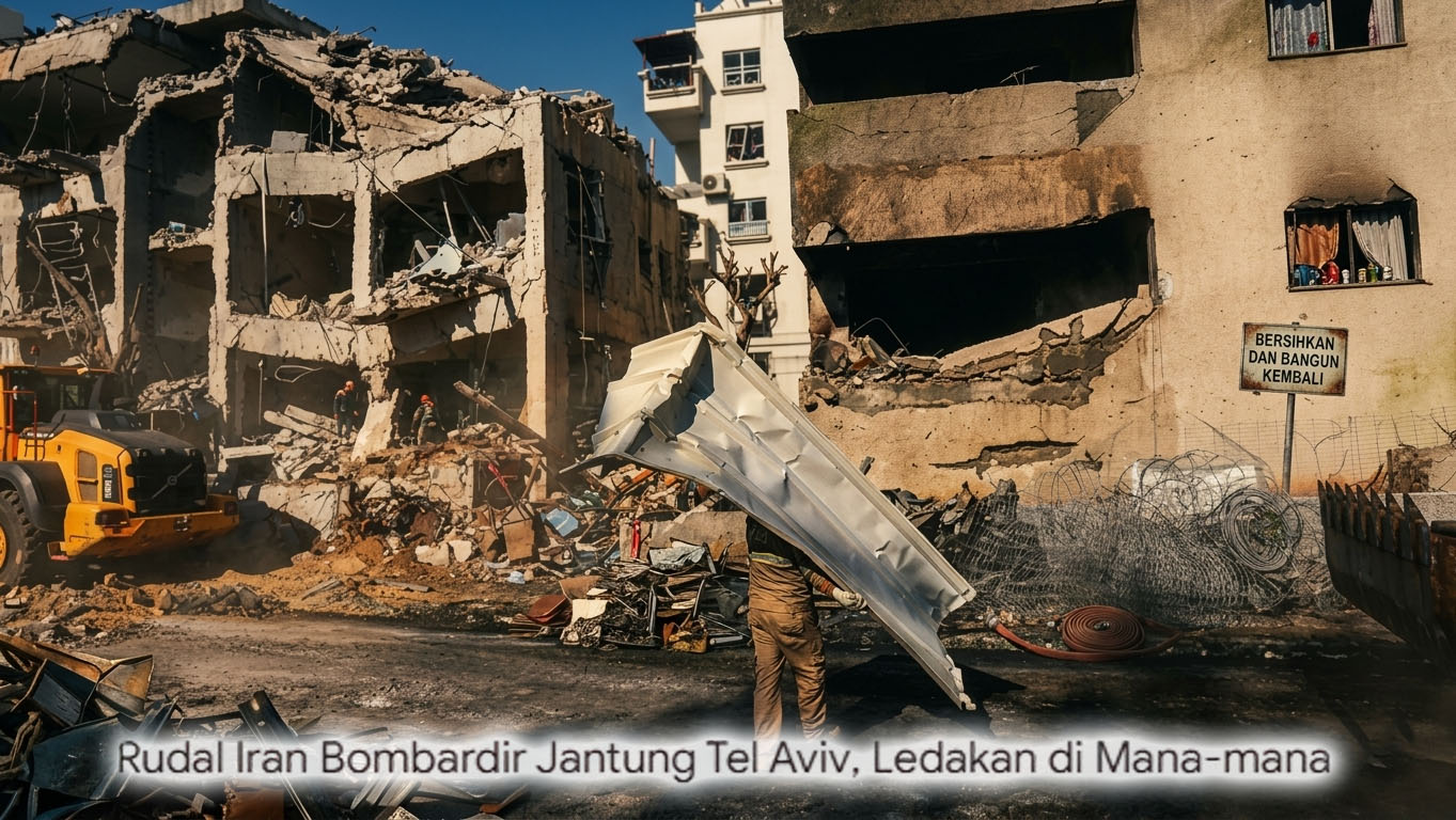 Ratusan Rudal Iran Bombardir Jantung Tel Aviv, Ledakan di Mana-mana, Bunker Bawah Tanah Hancur Lebur!